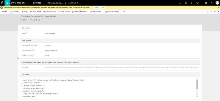 TCS Lookup Configuration