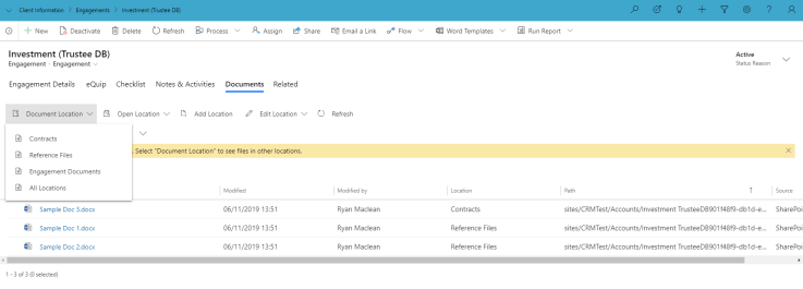 Display SharePoint Documents related to Parent on Child Record in ...