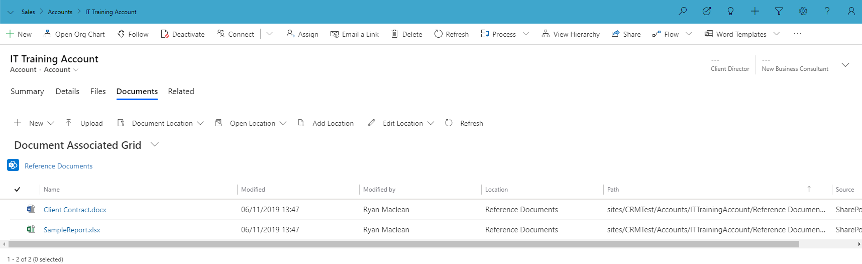 Display SharePoint Documents related to Parent on Child Record in ...